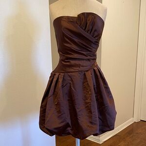 Chic Strapless Brown Dress